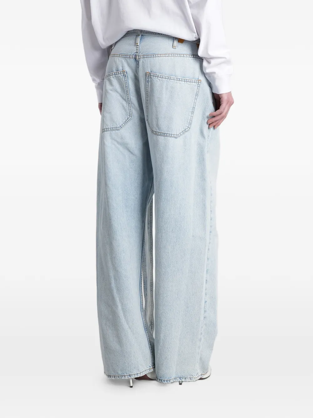 DARKPARK Dalila jeans met wijde pijpen en ceintuur Blauw