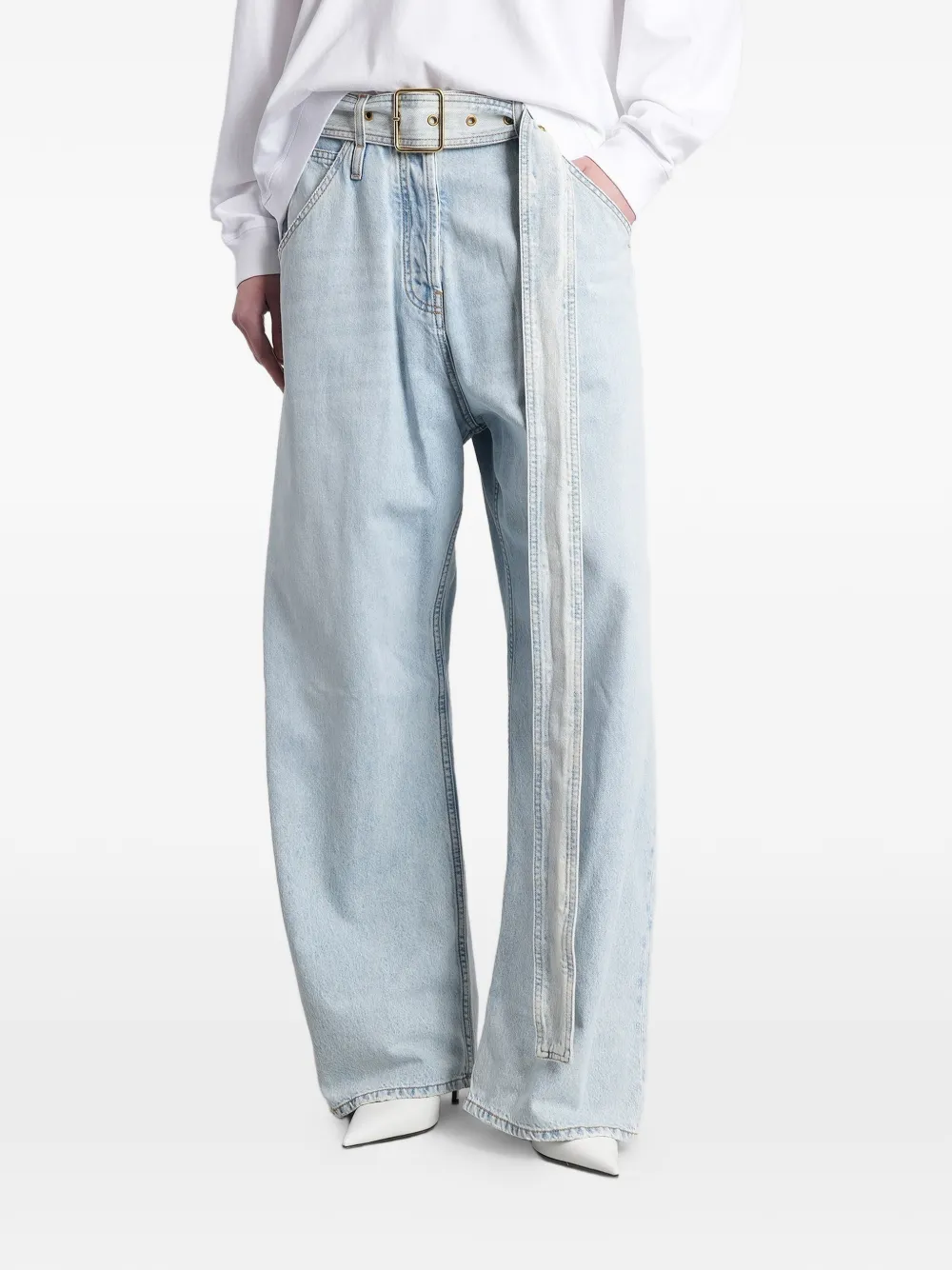 DARKPARK Dalila belted wide-leg jeans - Blu