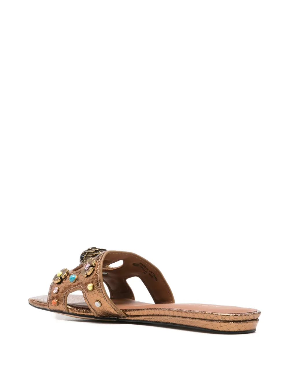 Kurt Geiger London Eagle-head floral-appliqué sandals Bruin