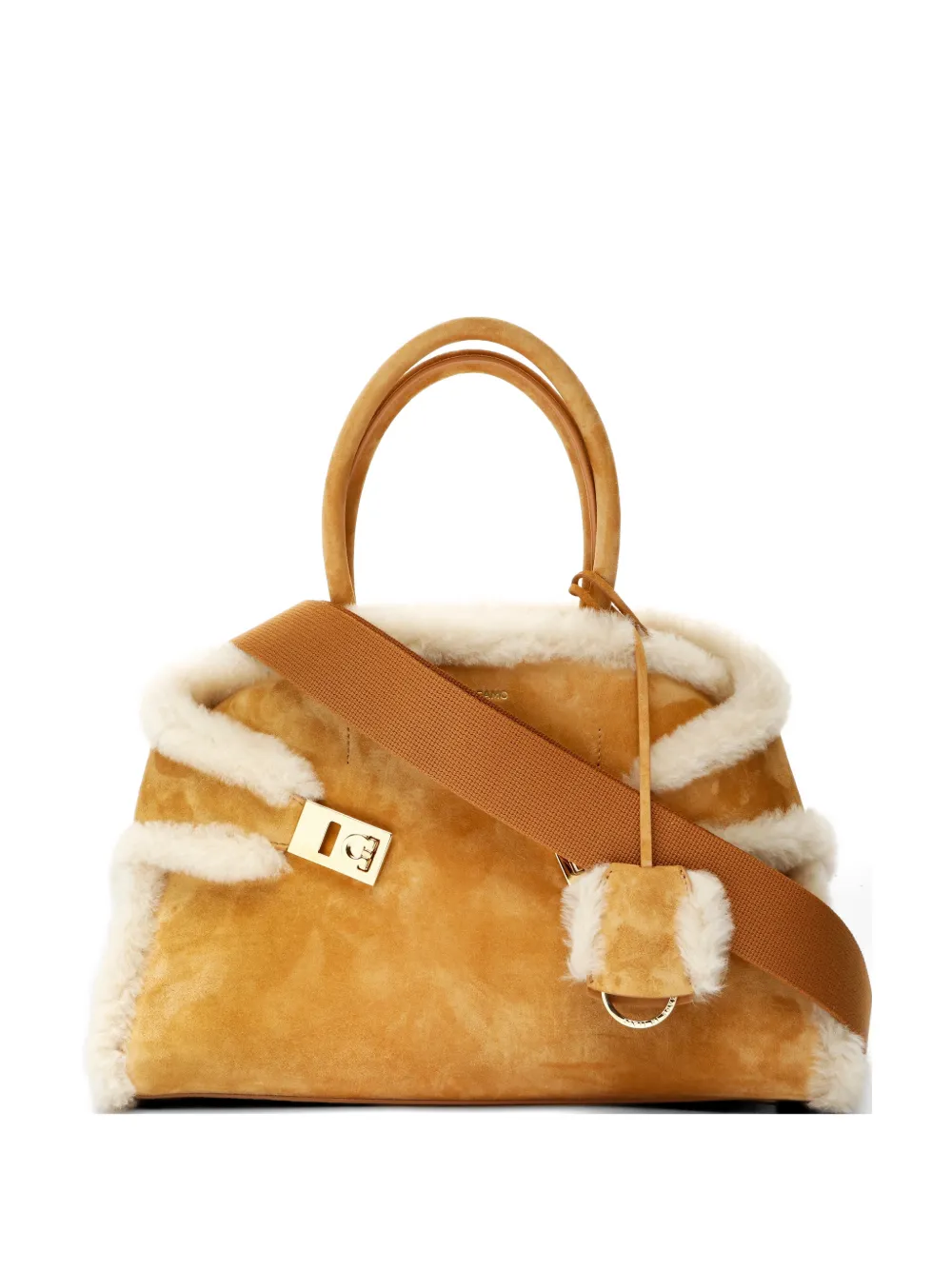 Ferragamo Pre-Owned Hug shearling two-way handbag - Toni neutri