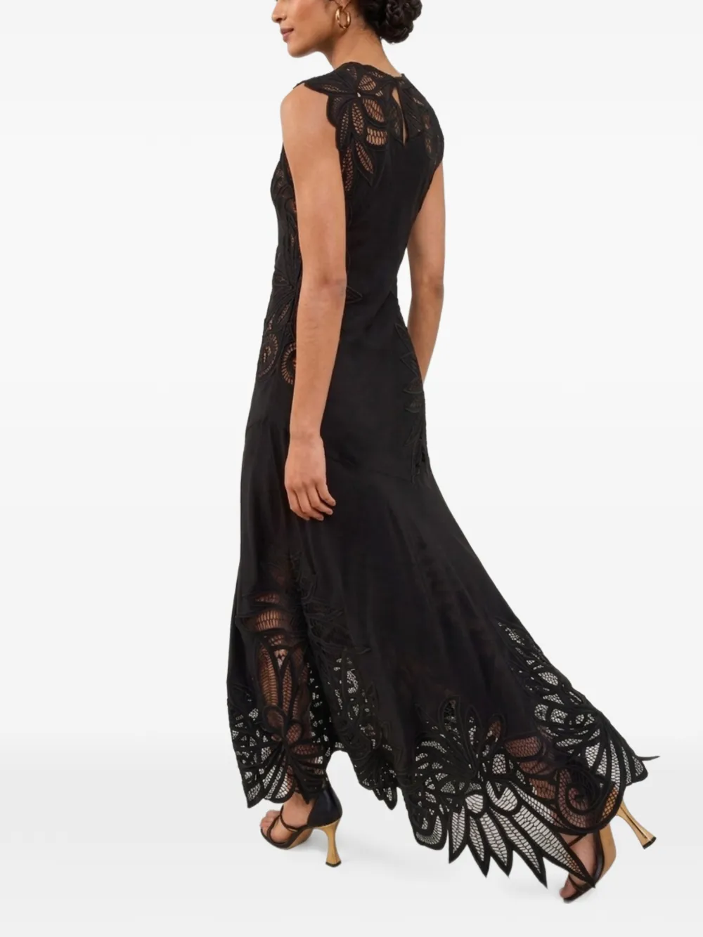 Ulla Johnson Idra maxi-jurk met geborduurd kant Zwart