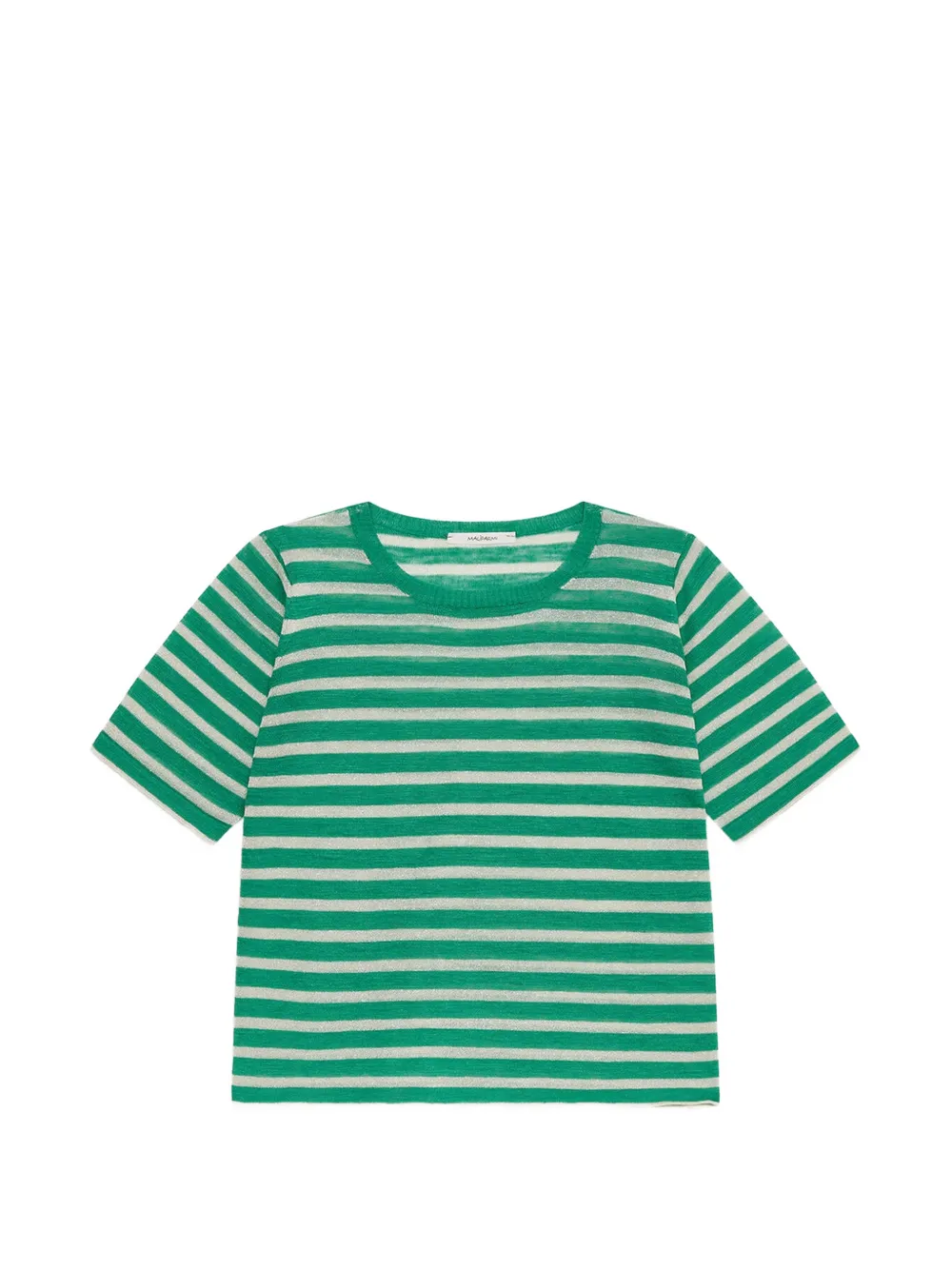 MALIPARMI T-shirt a righe con scollo rotondo - Verde