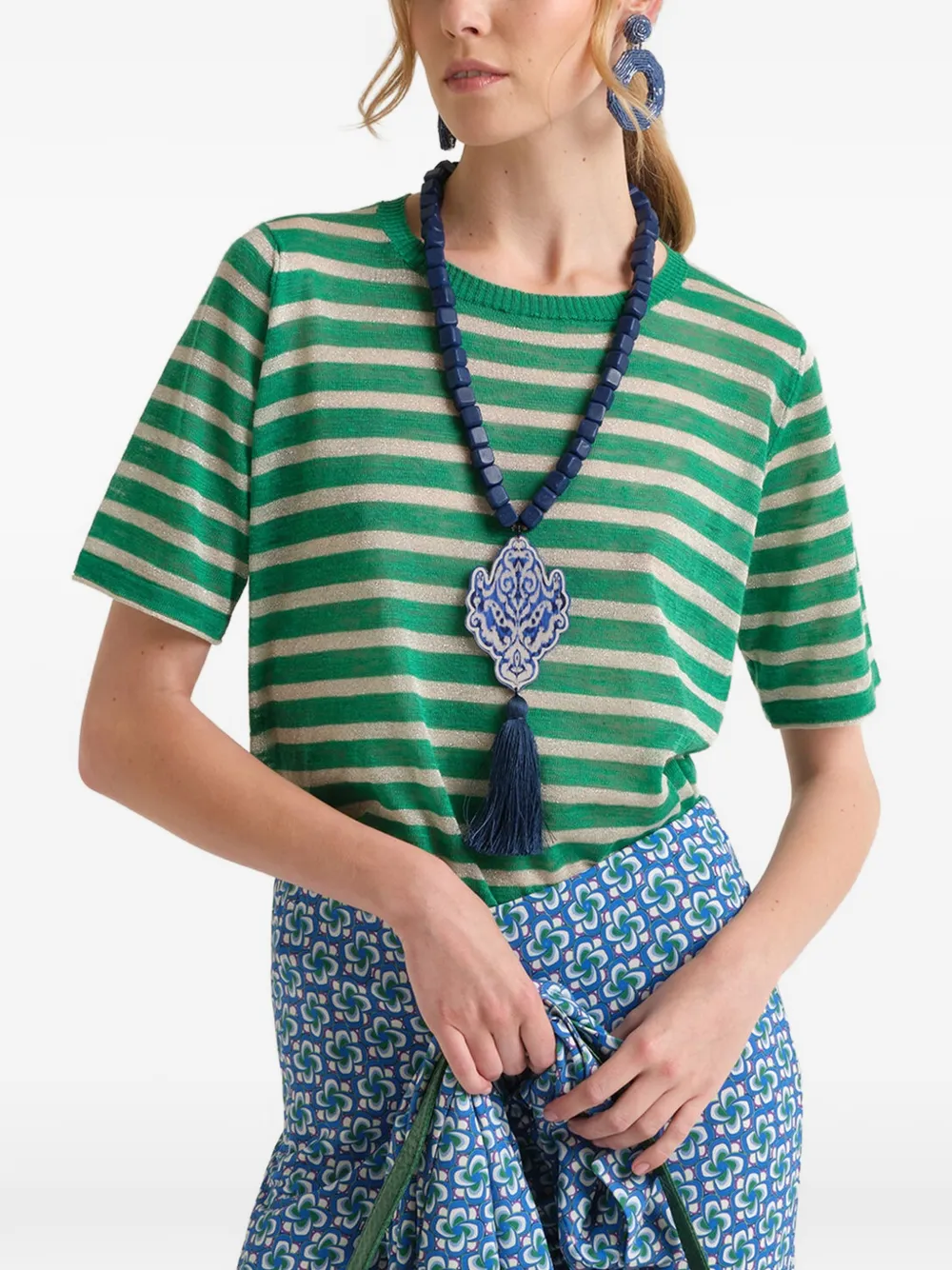 MALIPARMI T-shirt met ronde hals Groen