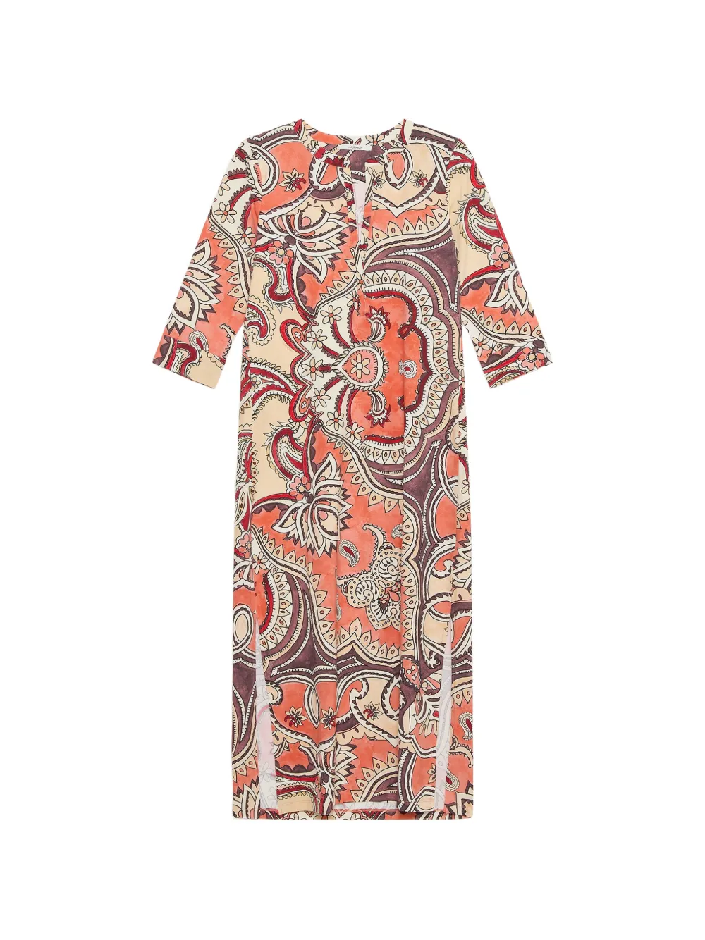 MALIPARMI Abito midi con stampa paisley - Arancione