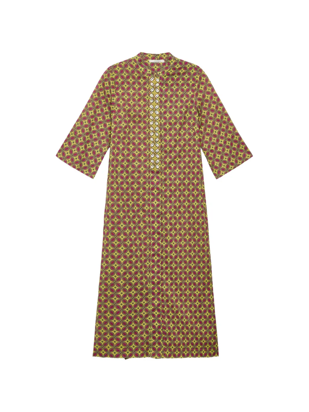 Maliparmi Guru-collar Midi Dress In Yellow