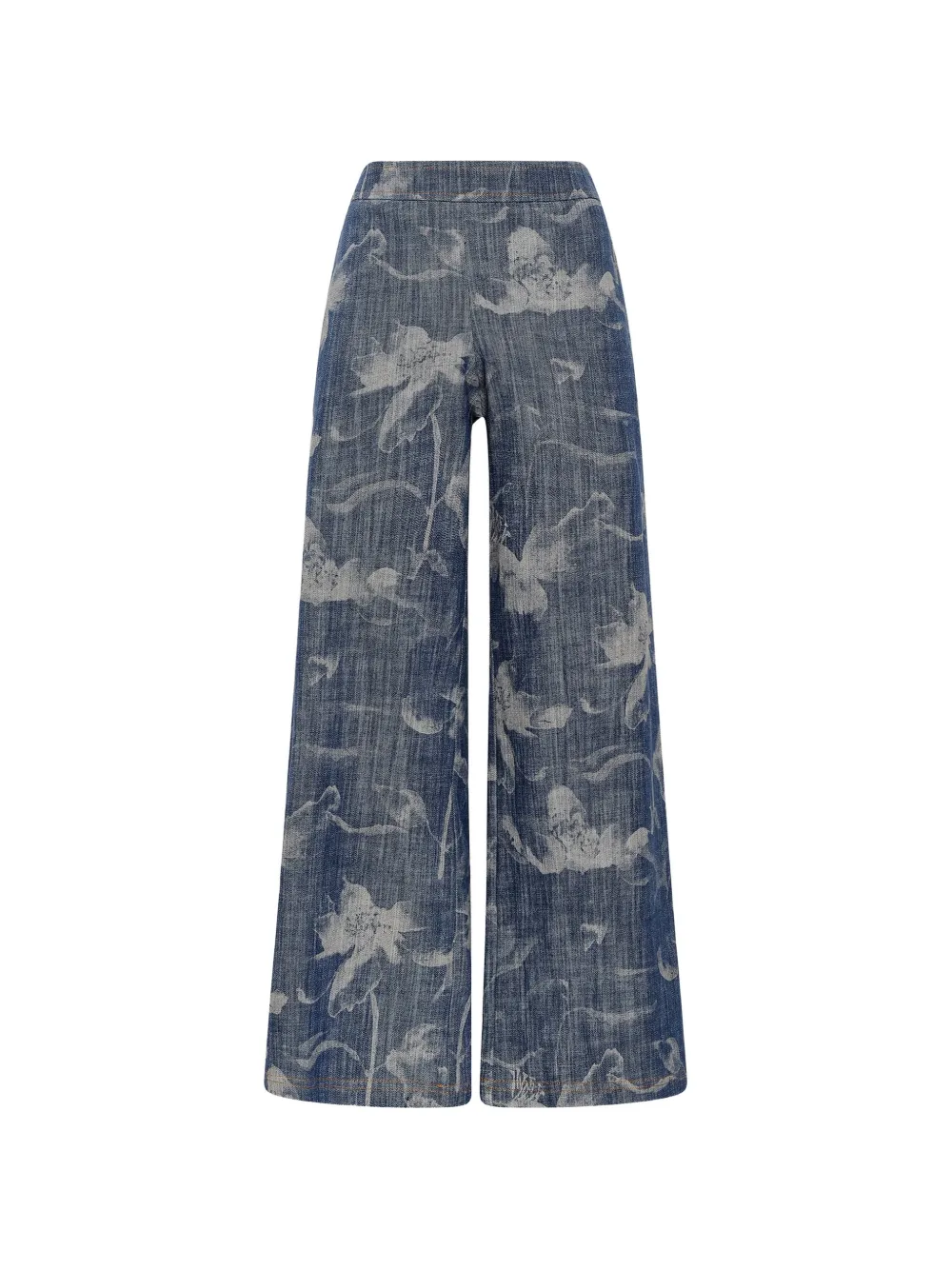 MALIPARMI Pantaloni a fiori - Blu