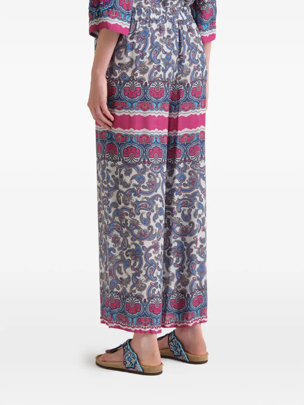 MALIPARMI Broek met paisley-print Blauw