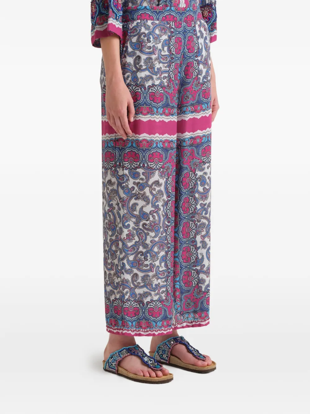 MALIPARMI Broek met paisley-print Blauw