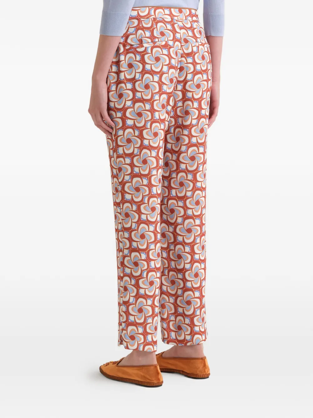MALIPARMI Broek met Moulinè-print Bruin