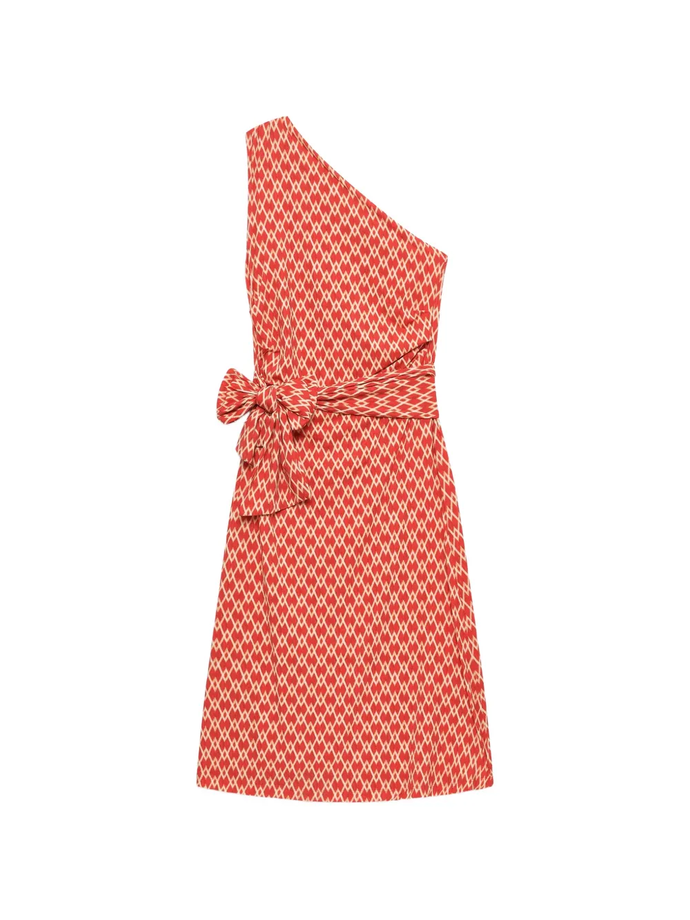 MALIPARMI Abito midi con motivo geometrico - Rosso