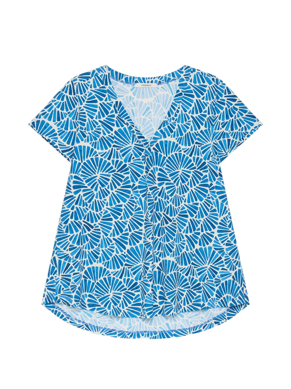 MALIPARMI Shell a-line v-neck top - Blu