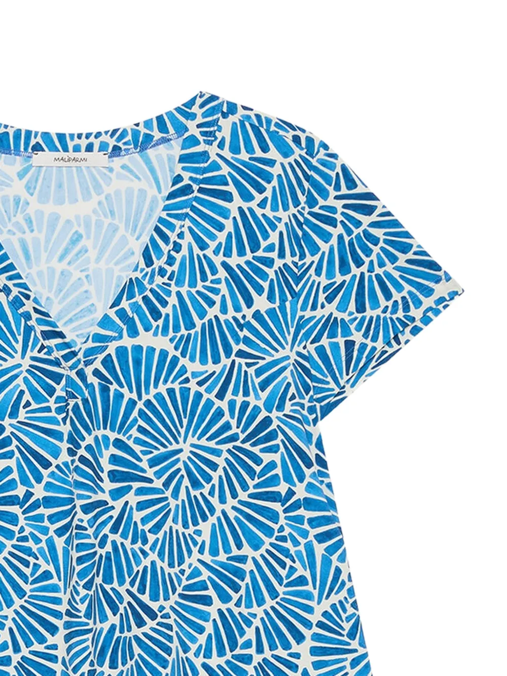  Maliparmi Shell A-line V-neck Top - Blue 