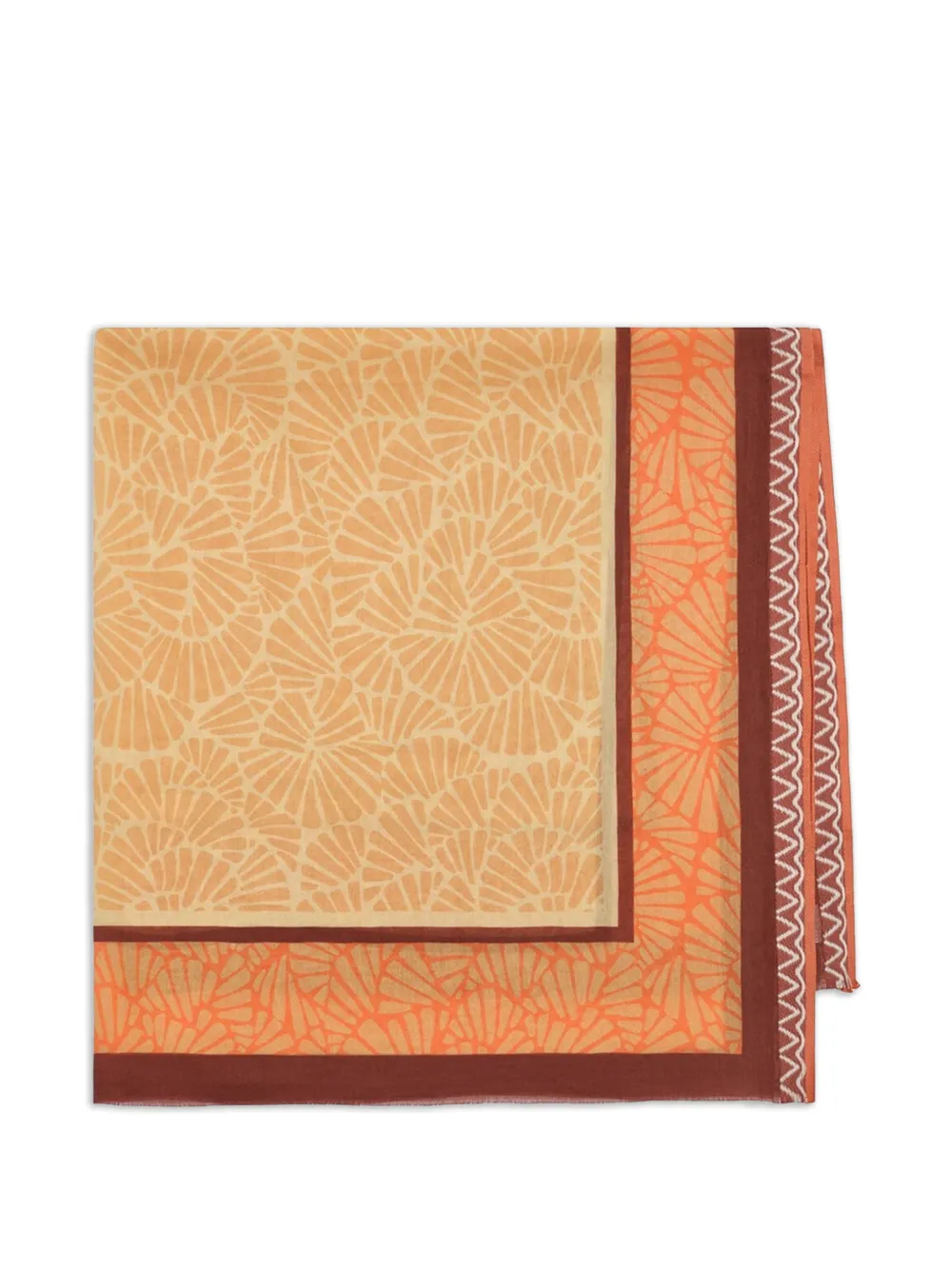 MALIPARMI fringed-print scarf - Toni neutri