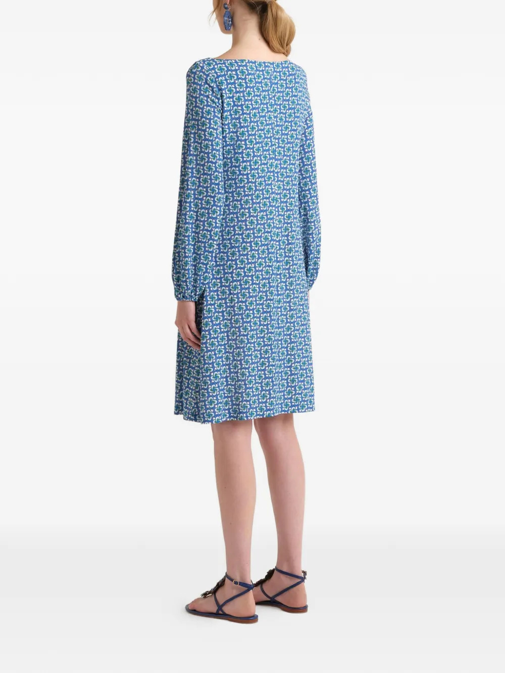 MALIPARMI Midi-jurk met wijde mouwen Blauw