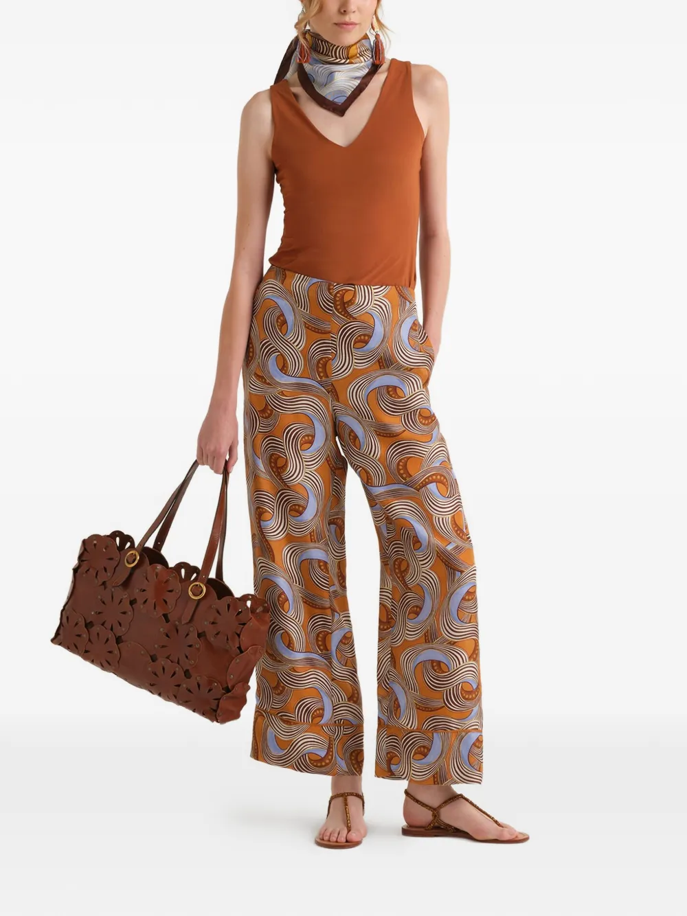 MALIPARMI Broek met print Oranje