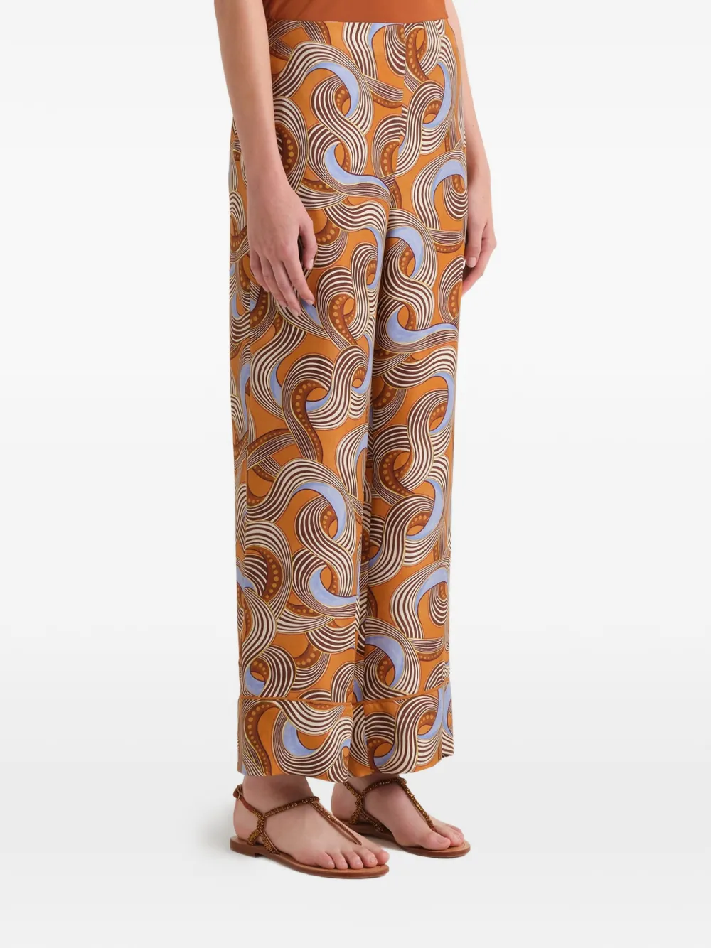 MALIPARMI Pantaloni con stampa - Arancione