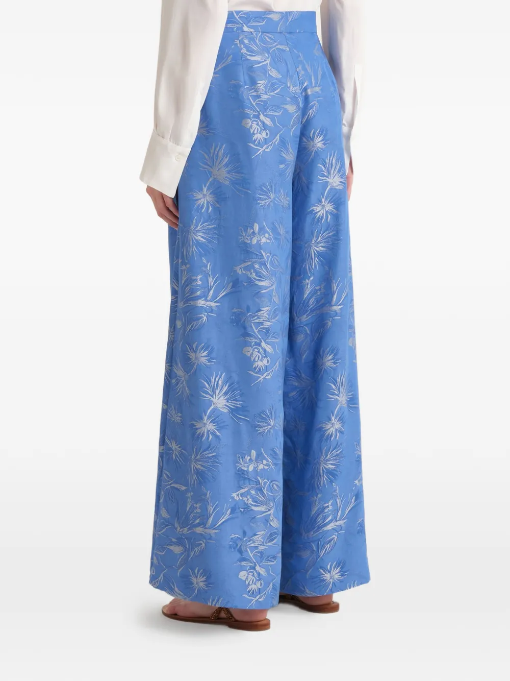 MALIPARMI Palazzo broek met print Blauw