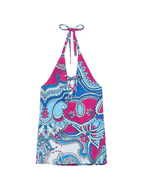 MALIPARMI halterneck paisley-print top