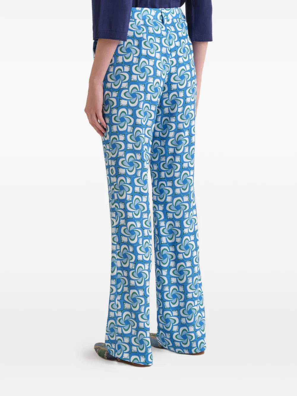 MALIPARMI Broek met print Blauw