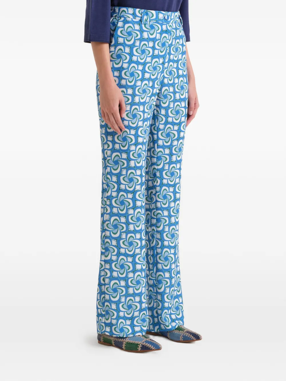 MALIPARMI Broek met print Blauw