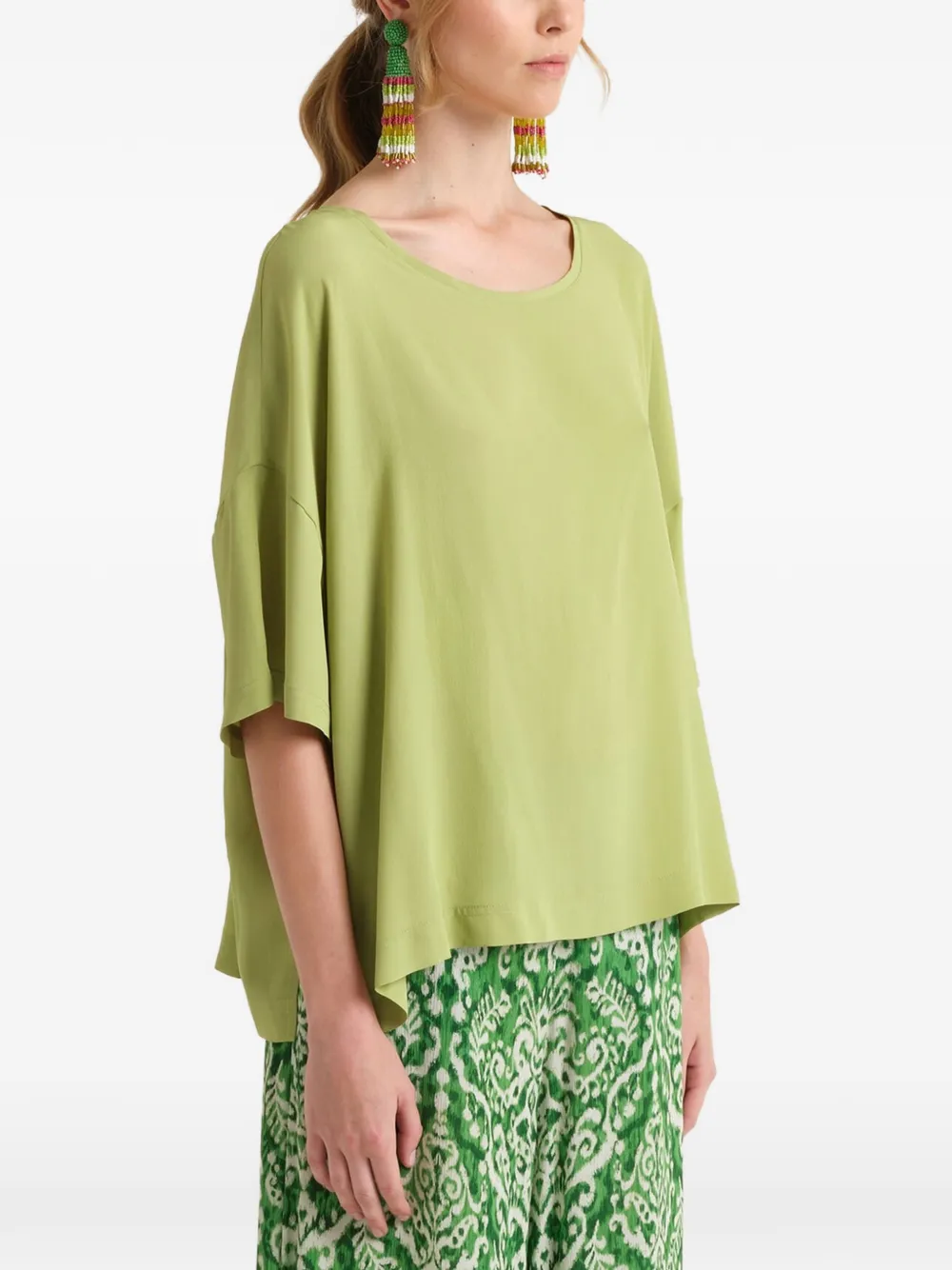 MALIPARMI T-shirt con scollo a barca - Verde