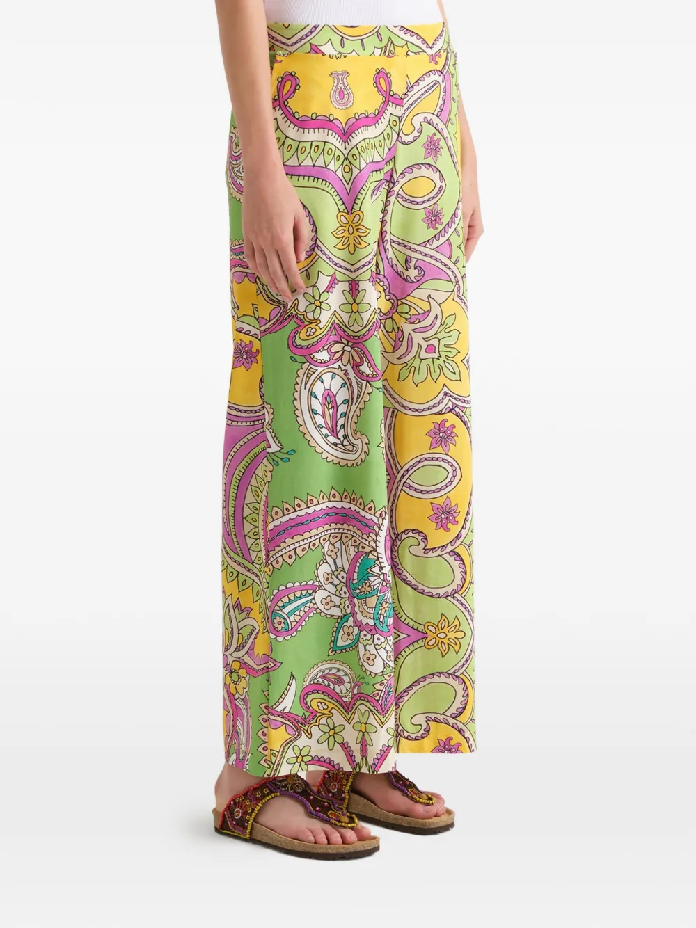  Maliparmi Paisley-print Cropped Trousers - Green 