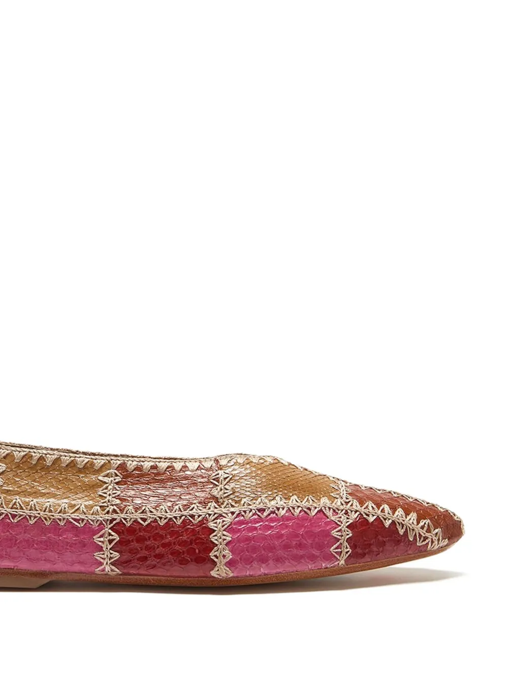MALIPARMI Ballerina's met patchwork Rood