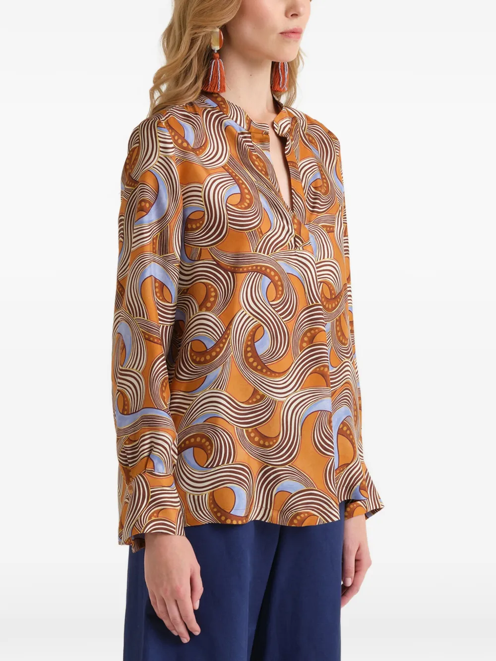 MALIPARMI Blouse met V-hals Oranje