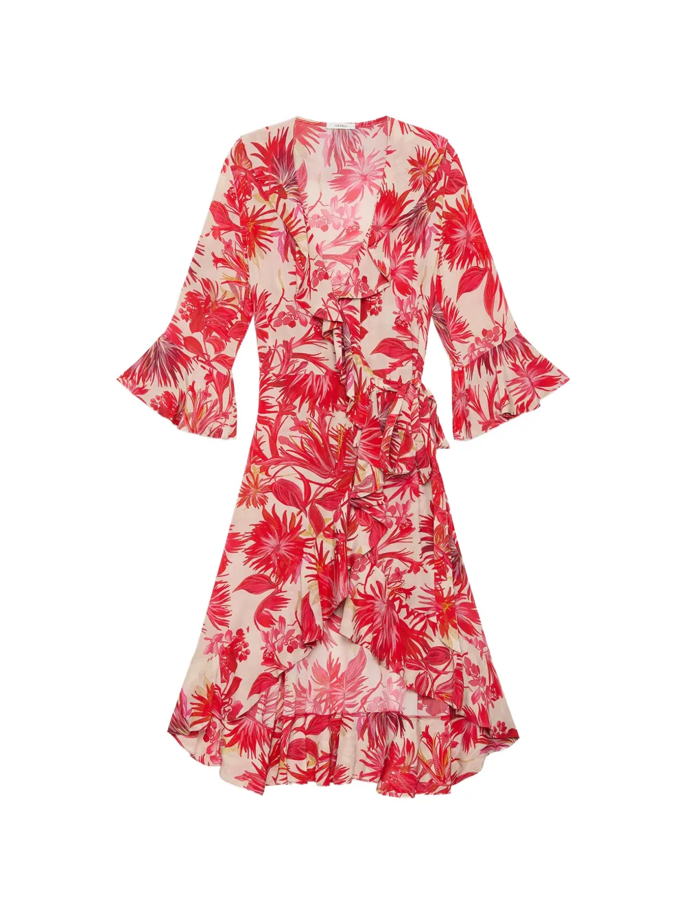 MALIPARMI Abito midi a fiori - Rosso