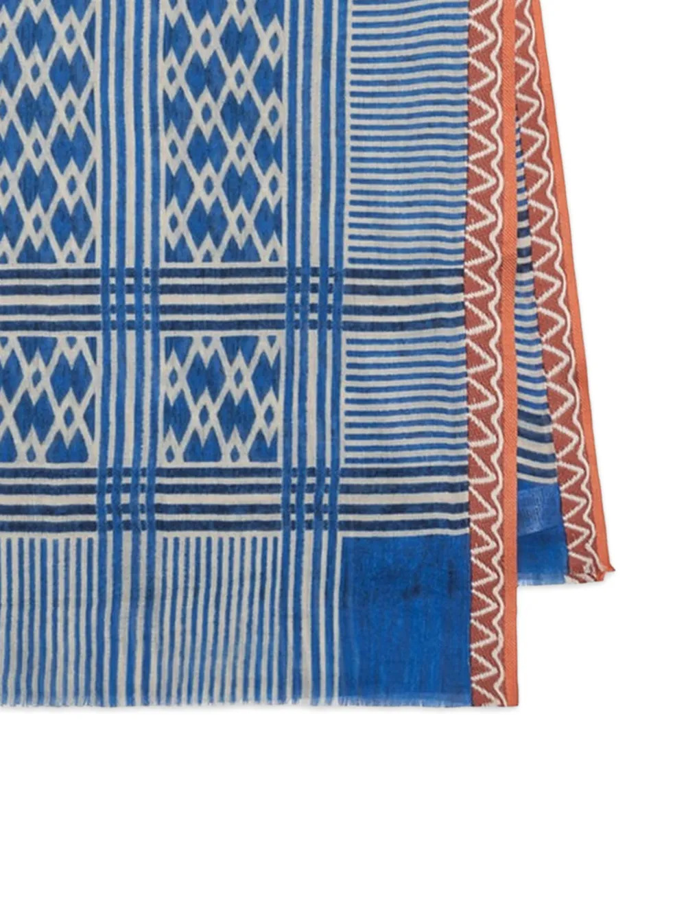  Maliparmi Fringed-print Scarf - Blue 