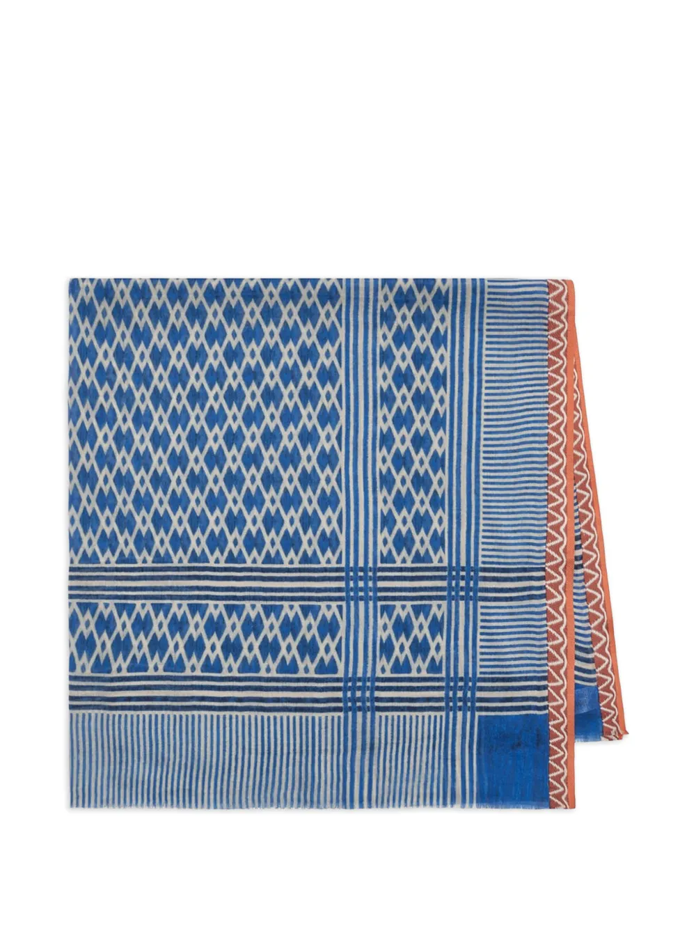 MALIPARMI fringed-print scarf - Blu