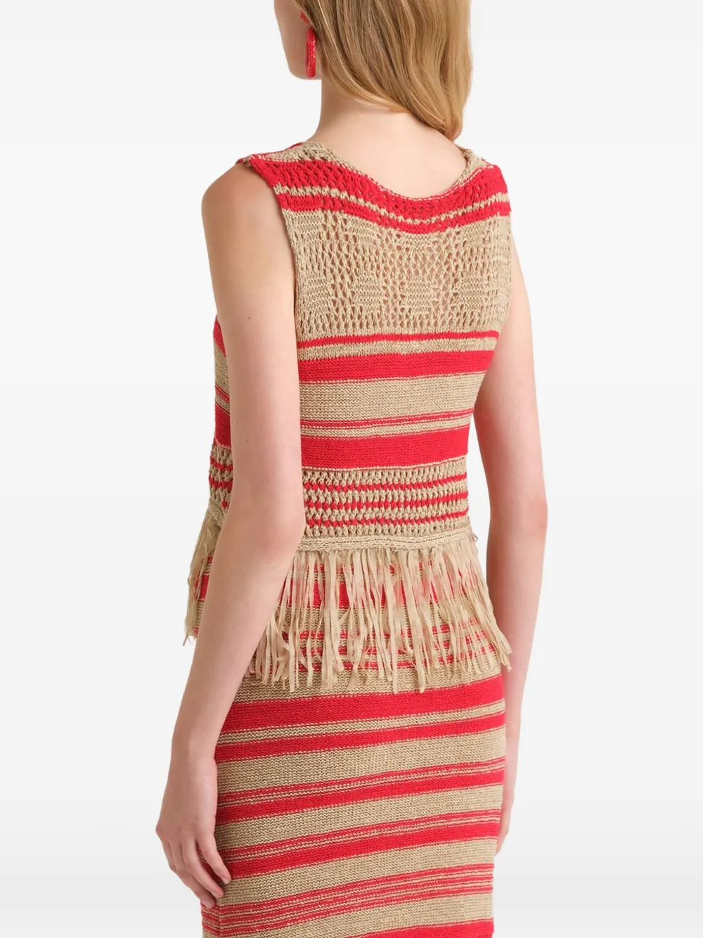 MALIPARMI Gestreept gilet Beige