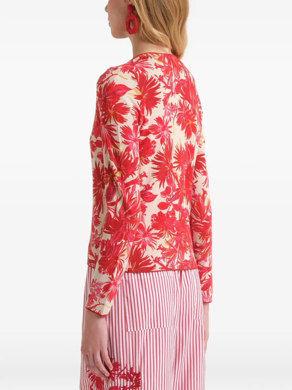 MALIPARMI Vest met ronde hals en print Rood