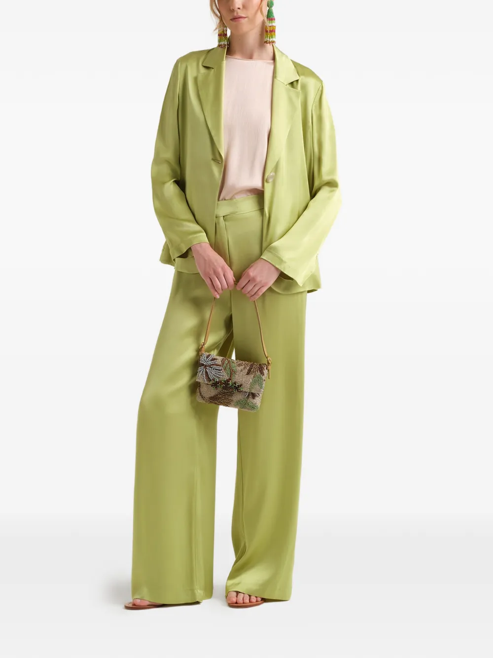 MALIPARMI Cady glanzende broek Groen