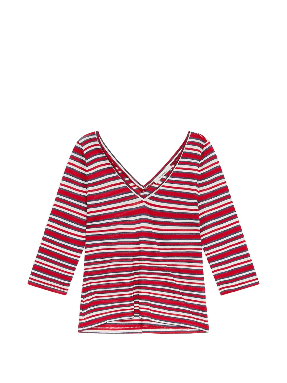 MALIPARMI striped V-neck T-shirt - Blu