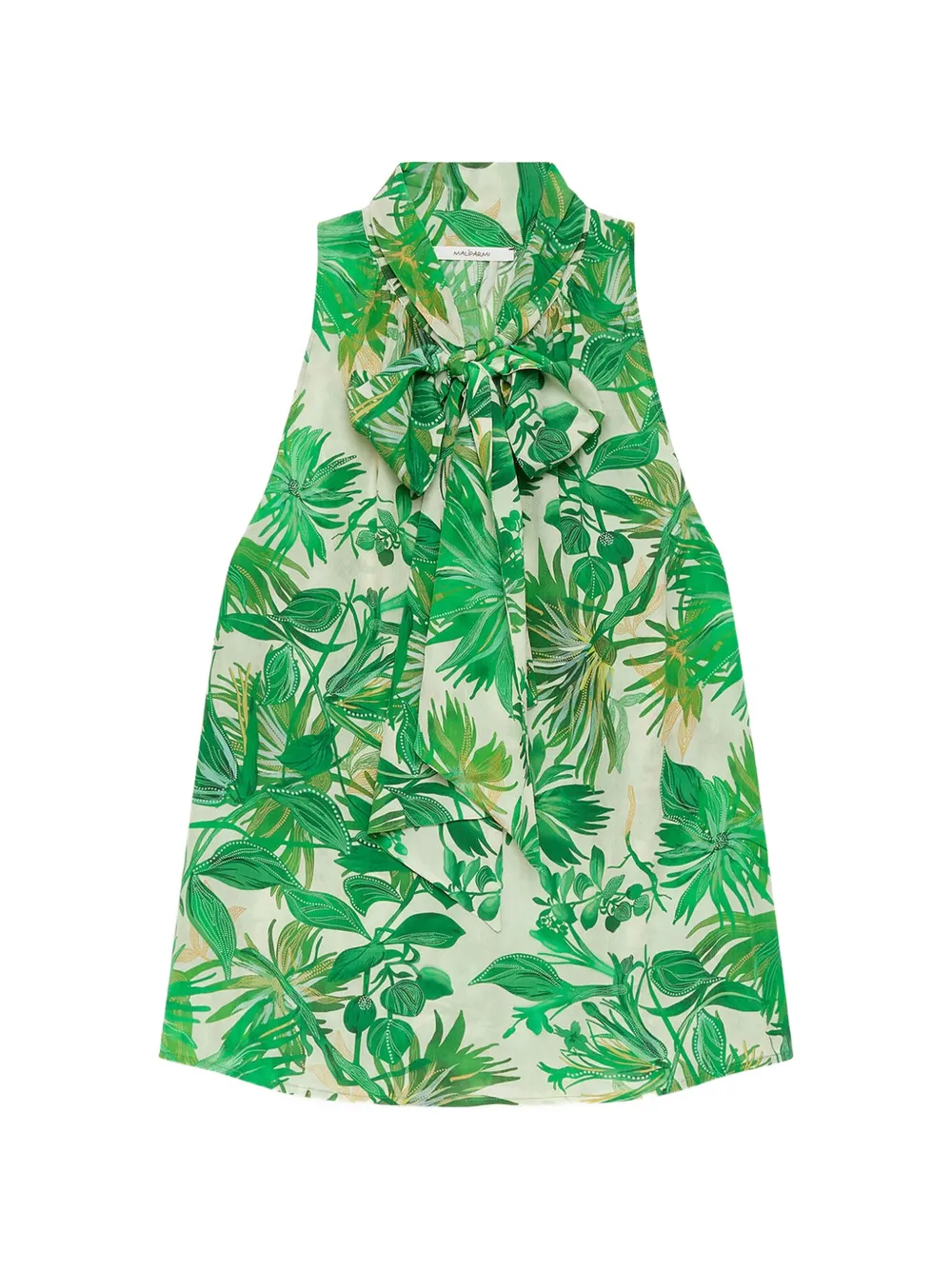 MALIPARMI Top Botanical Jungle con scollo all'americana - Verde