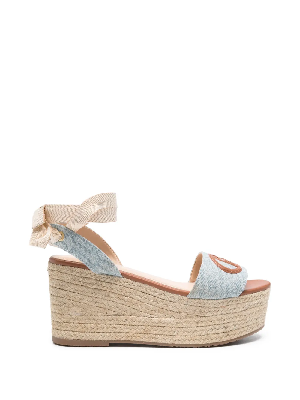 LIU JO logo-patch wedge sandals - Blue