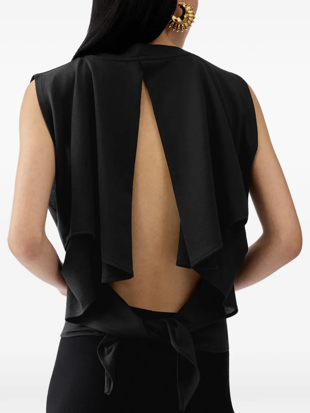 Jacquemus The Moisson blouse met open rug Zwart