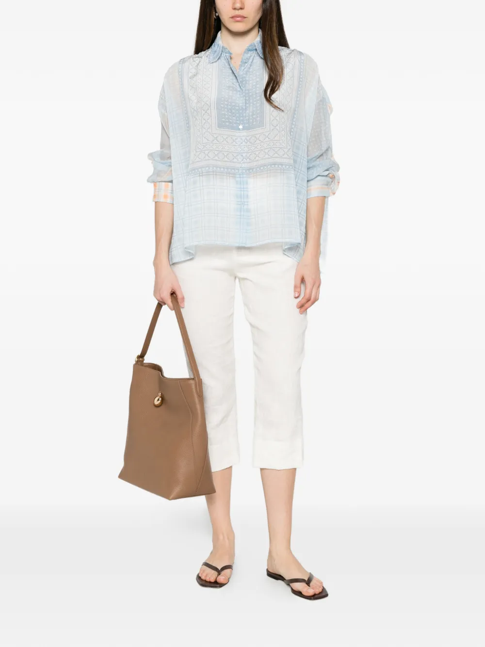 Ermanno Scervino Geruit overhemd Blauw