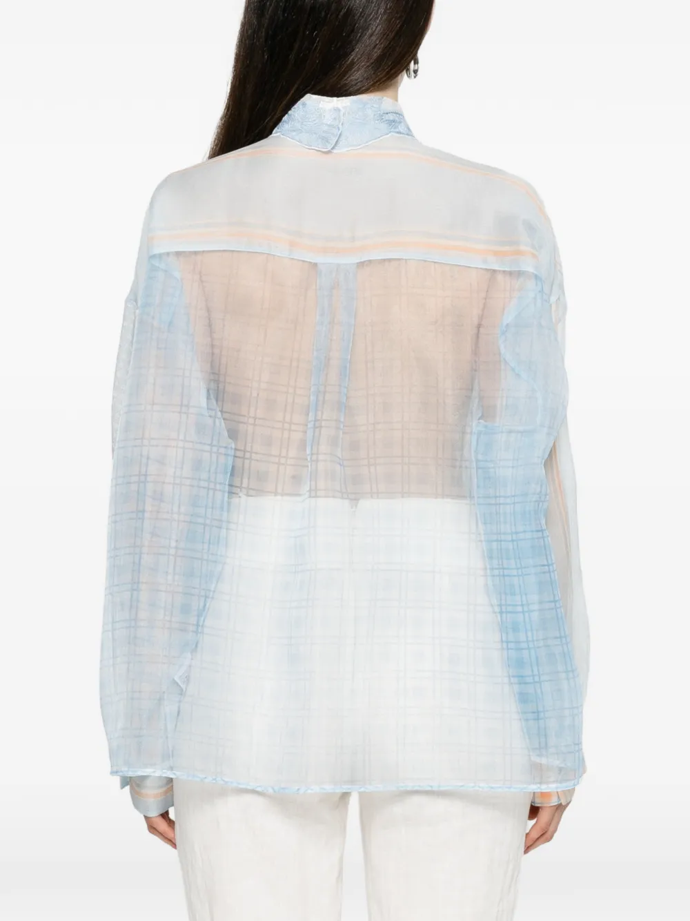 Ermanno Scervino Geruit overhemd Blauw