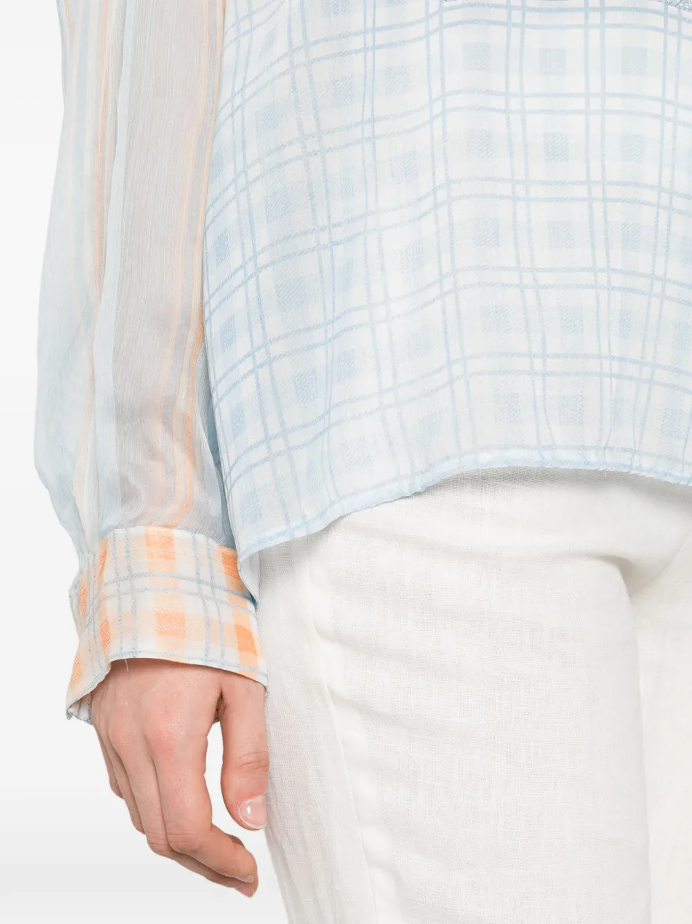 Ermanno Scervino Geruit overhemd Blauw