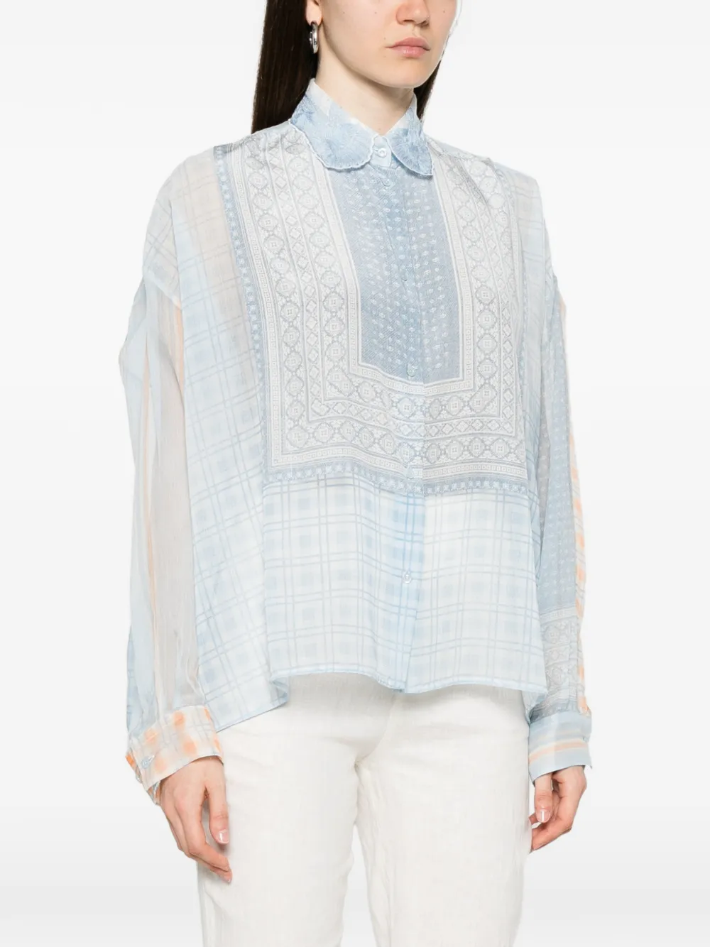 Ermanno Scervino Geruit overhemd Blauw