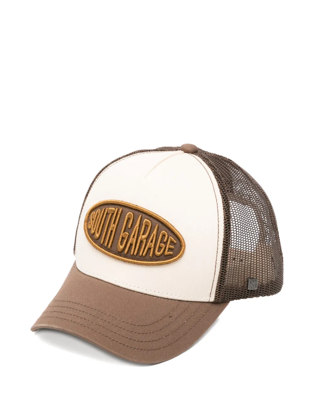 South garage logo-patch mesh cap - Marrone
