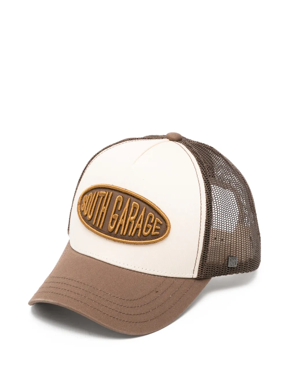 South garage logo-patch mesh cap - Marrone