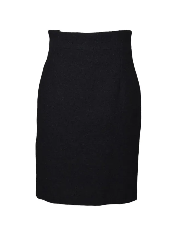 Tagliatore Bouclé High-waisted Mini Skirt in Black