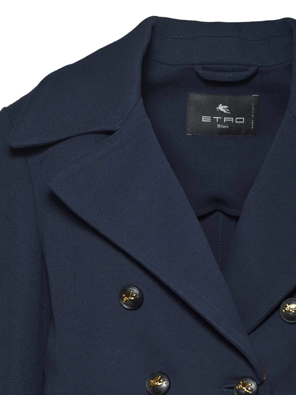 ETRO Jack met dubbele rij knopen en gekerfde revers Blauw