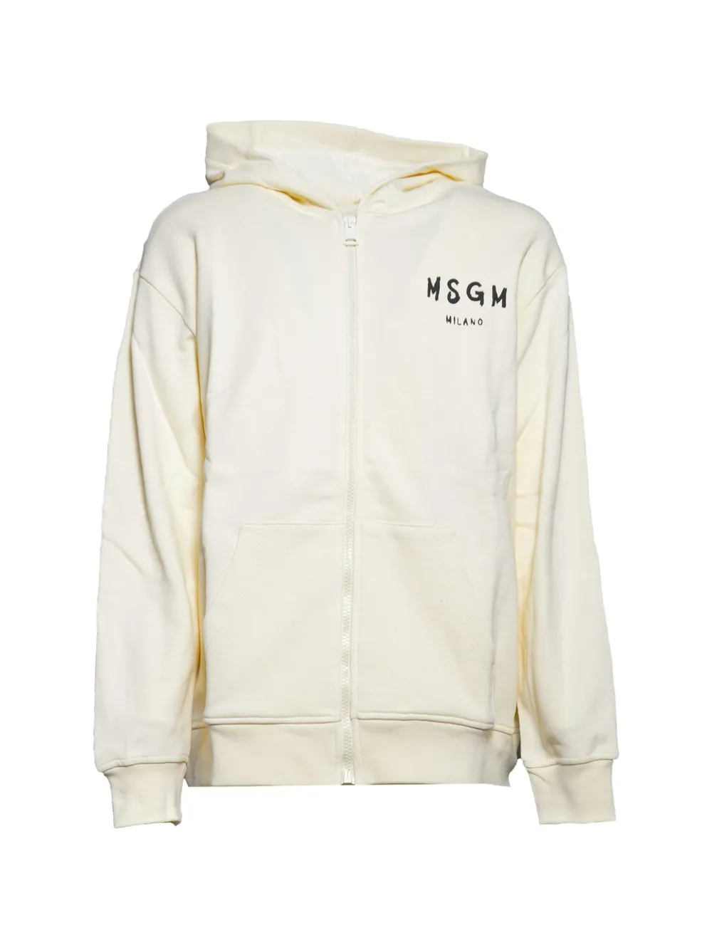 MSGM Kids logo-print zip-up hoodie - Toni neutri