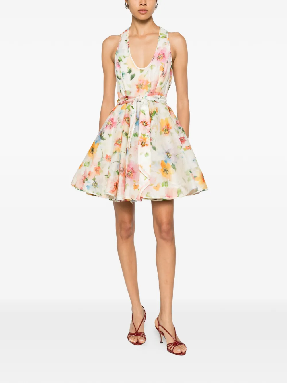 ZIMMERMANN Mini-jurk met bloemenprint Wit