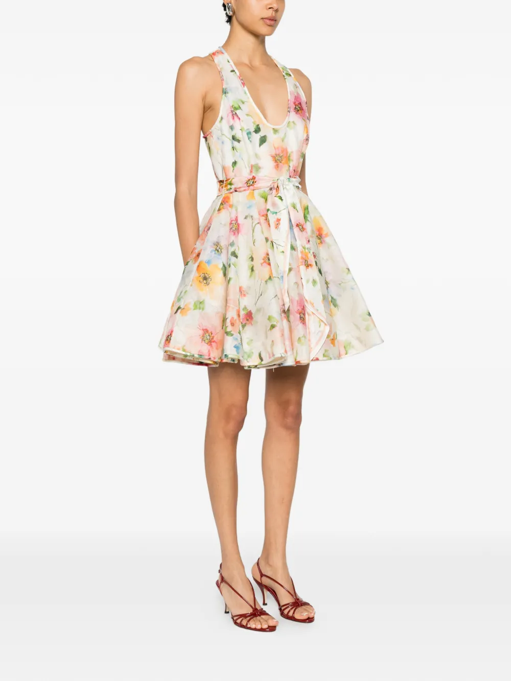 ZIMMERMANN Mini-jurk met bloemenprint Wit