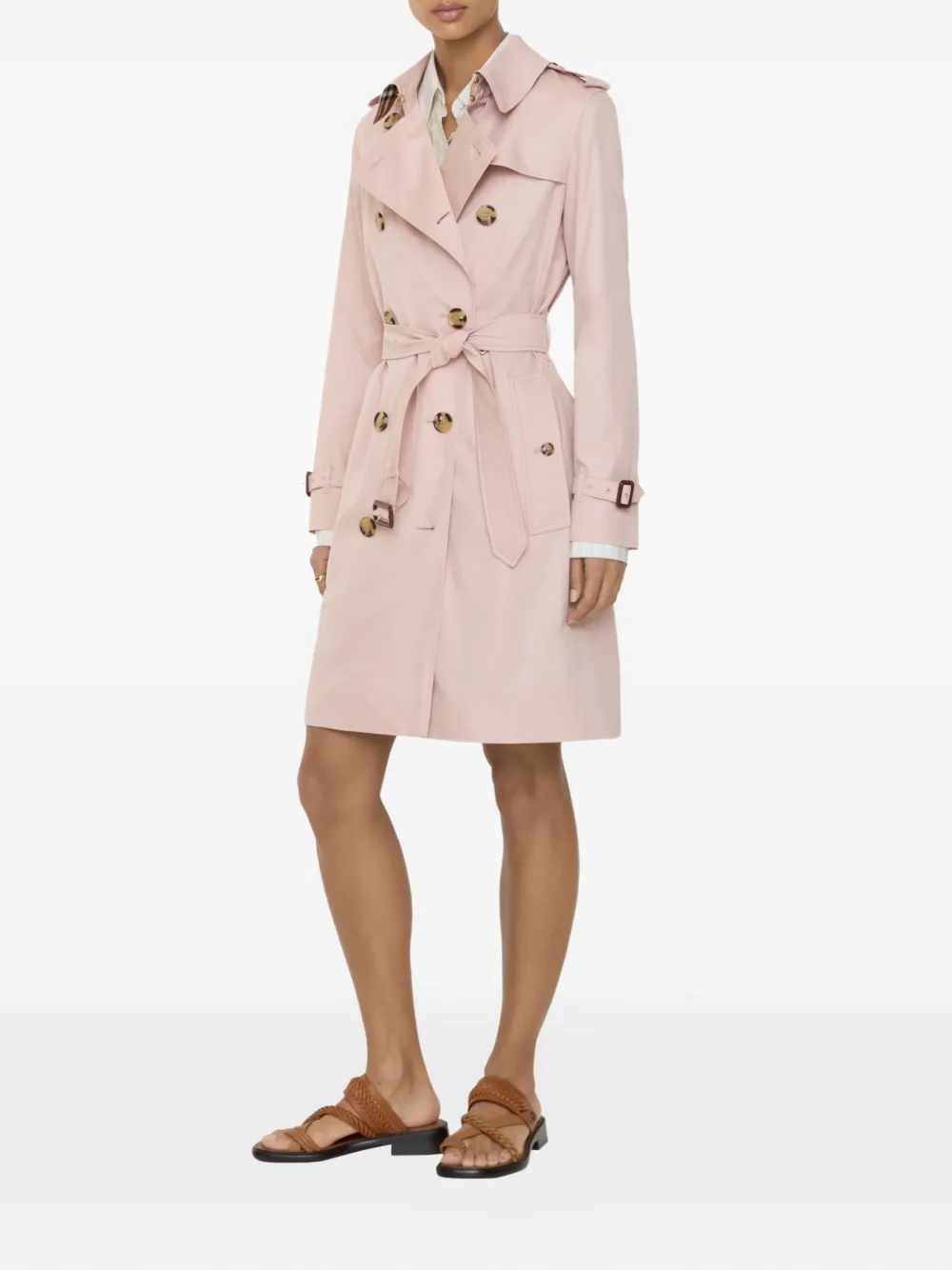 Burberry Kensington gabardine trenchcoat Roze